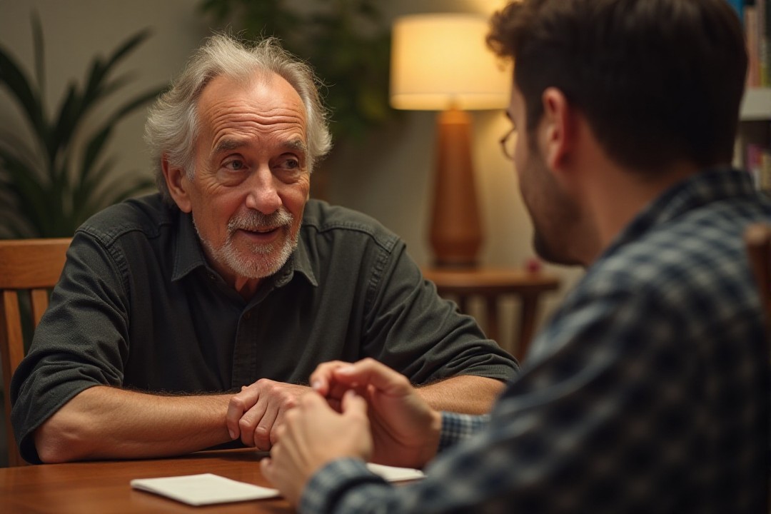 two men at table